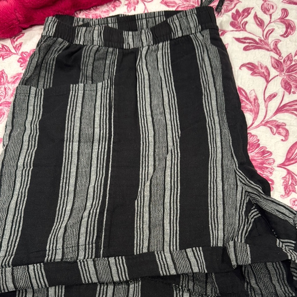 Black and White Striped Skirt